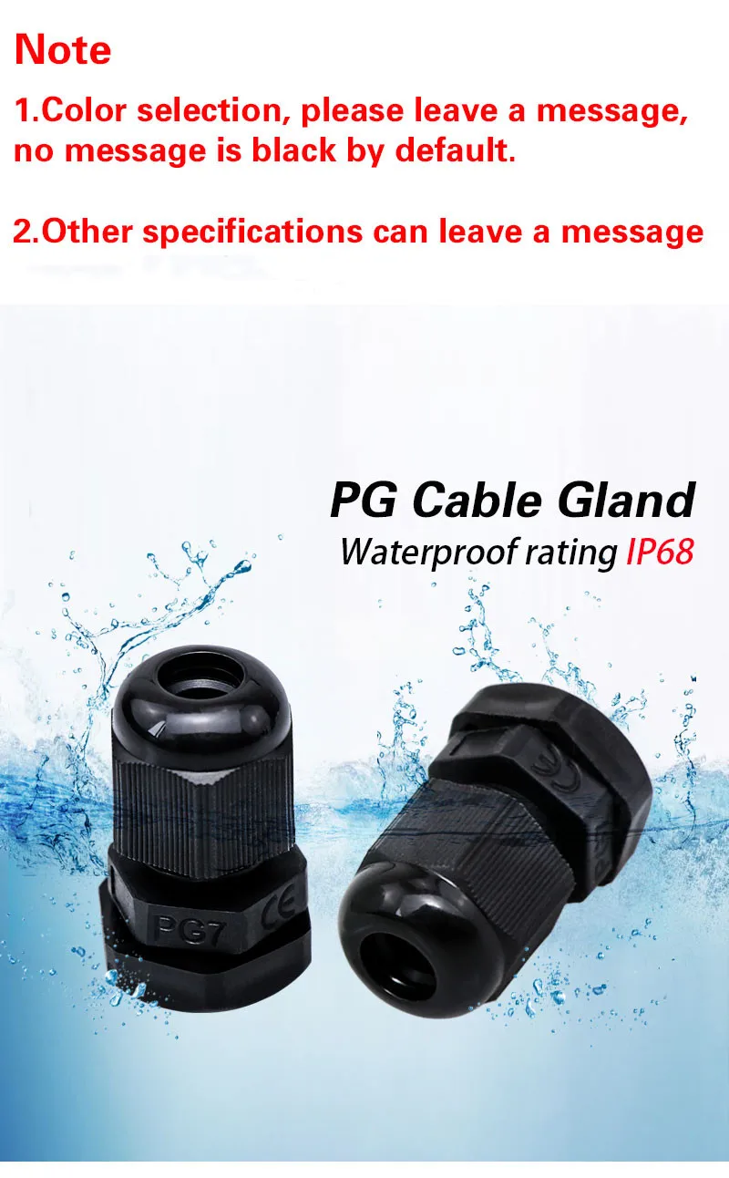 Explosion Proof Cable Gland Ip68 Nylon Black And White Cable Glands ...