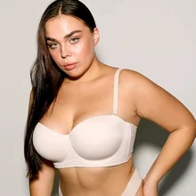 New Arrivals Sexy Fashion Half Cup Seamless Non Padded Bra Underwire Support Strapless Bra Large Breast Brassiere for Ladies