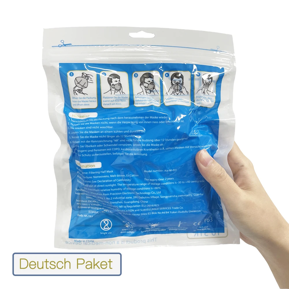 
AIXINE German Package EN149 FFP2 Half Face Breathing Mask Respirator FFP2 In Stock 