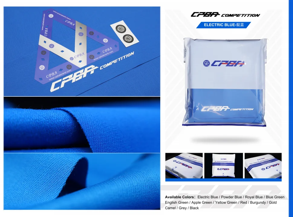 ビリヤード　CPBA Competitionクロス9ft エレクトリックブルー CPBA Competition 9FT Billiard Table Cloth - Multi Colors