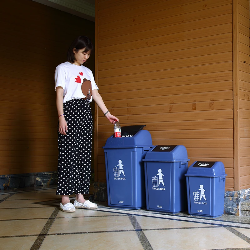 60L Plastic Waste Sorting Bin Indoor Recycle Bin with Different Covers