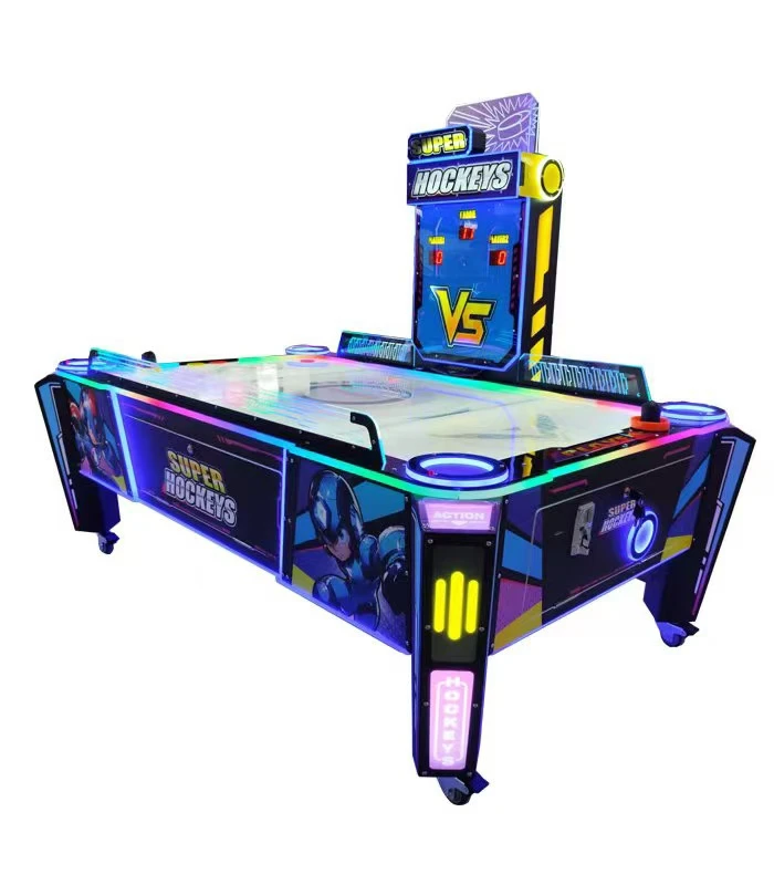 Tavolo da Air Hockey Interattivo a Monete, Macchina da Gioco Arcade in Metallo, per Due Giocatori o Multigiocatore, Macchina per Giochi Sportivi, per Sala Giochi