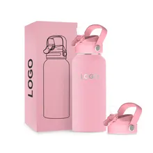 Amazing Items Metal Wide Mouth Water Bottle Insulated Double Wall Stainless Steel Sport Water Bottle with New lid