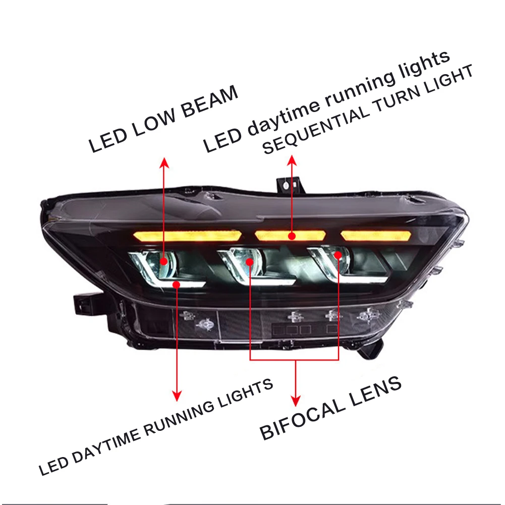 Full LED head light headlights Upgrade Headlamp For Ford Mustang 2015-2017 manufacture