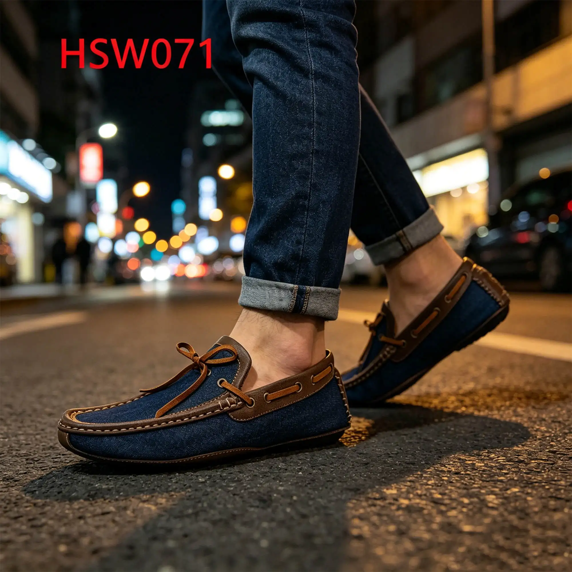 ZYF,Premium Series Cowboy Fabric Hand Made Fashion Boat Shoes Daily Party Lace up Style Anti-odor Exquisite Lazy Shoes HSW071