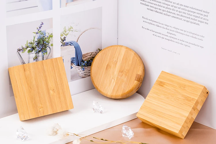 
Empty Cosmetic Packaging Bamboo Magnetic Makeup Case Organic Bamboo Eye Shadow Case 