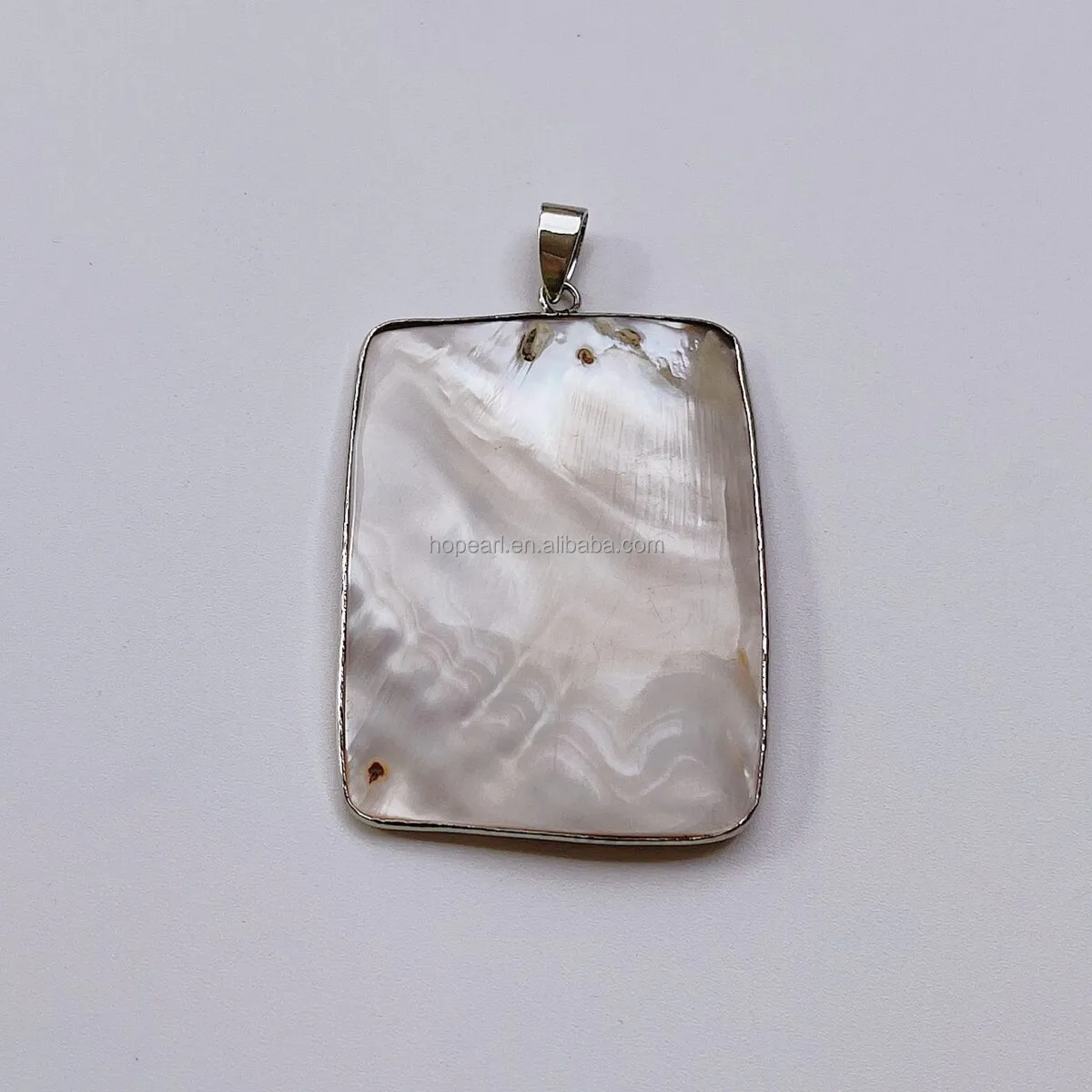 MOP184 Rectangle Blister Pearl Shell Focal Pendant Mother of Pearl