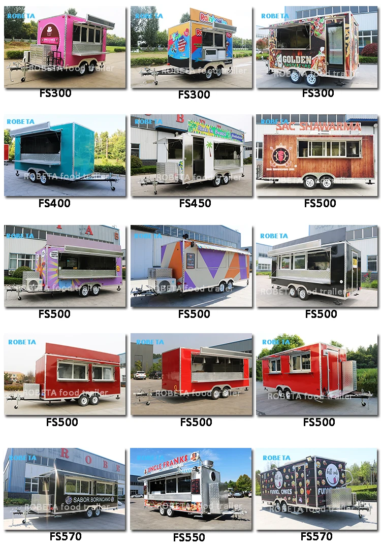 China Barbecue Mobile Food Caravan Kitchen Fast Food Truck Cars For