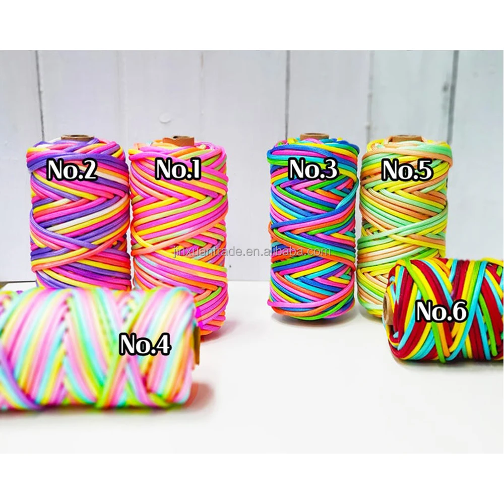 4MM Variegated Nylon Paracord Braided Macrame Rope for DIY Jewelry ...