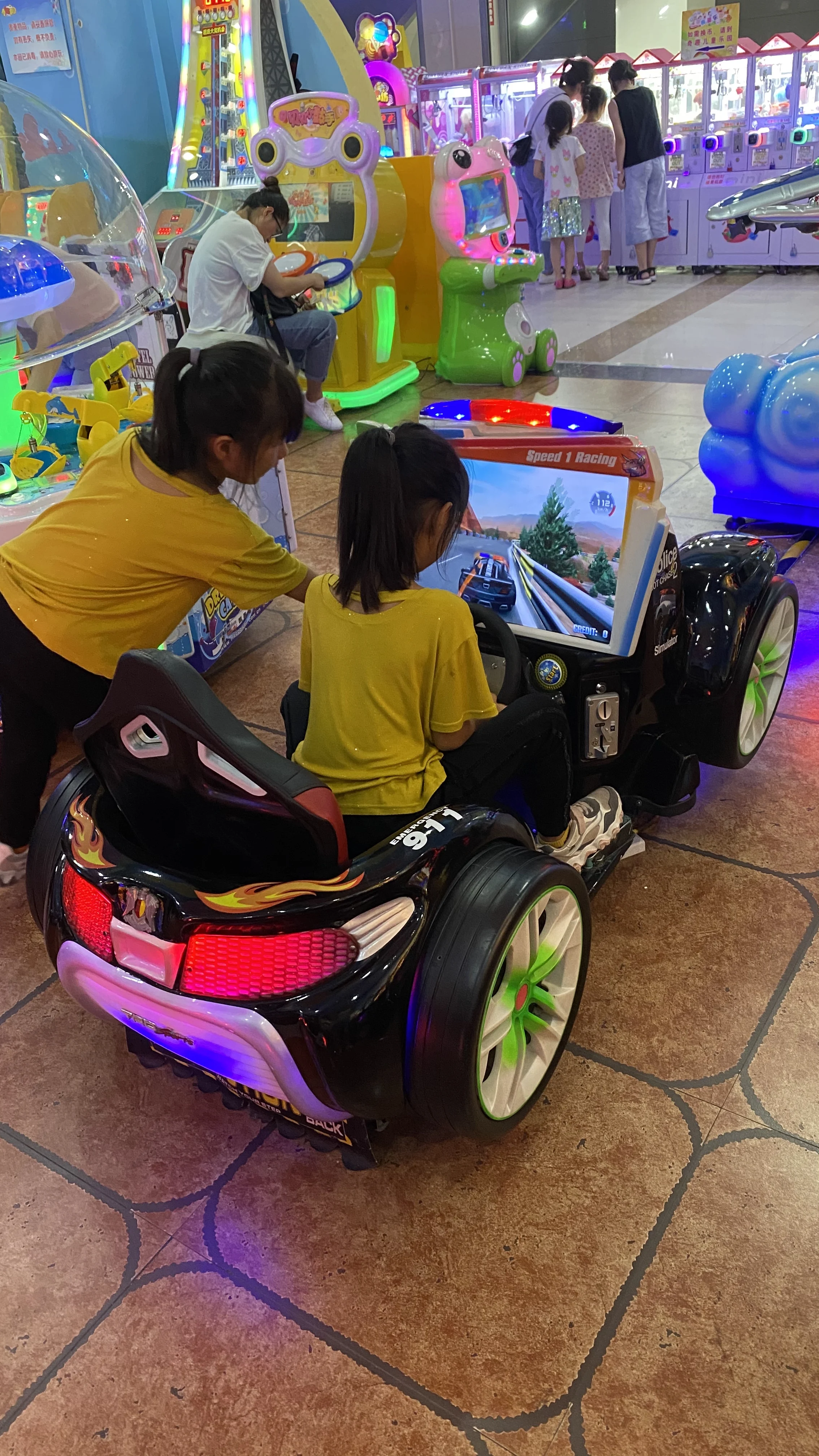 Eye-Catching 3D Video Racing Games Machine for Kids Police Car Ride Experience Shopping Malls Coin-Operated Kiddie Rides on sale