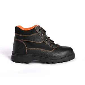 PPEPLUS Personal Protection Foot Safety Shoes Mid Cut Steel Toe Available with Steel or EVA Cap or Sole Embossed Cow Leather