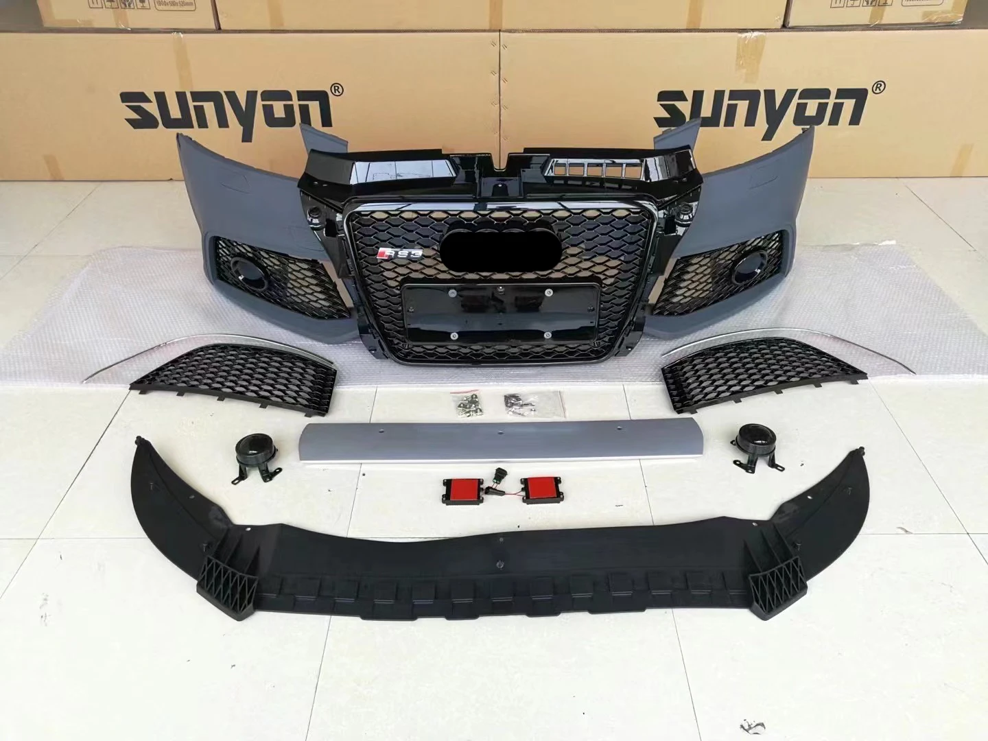 A3 S3 8P Front Bumper with Grill for Audi A3 S3 8P Facelift RS3 Style BodyKit for Audi Bumper 2008 2009 2010 2011 2012 2013