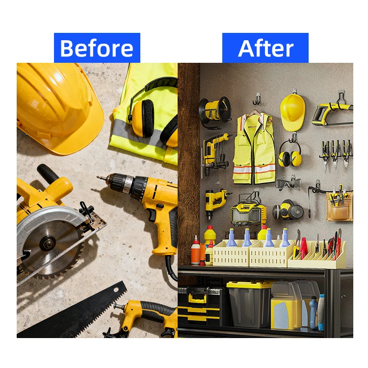 New Arrival Heavy Duty Garage Metal Tool Hooks Set Wall Mount Organizer Storage Rack High Load Bearing for Kitchen&Livingroom details