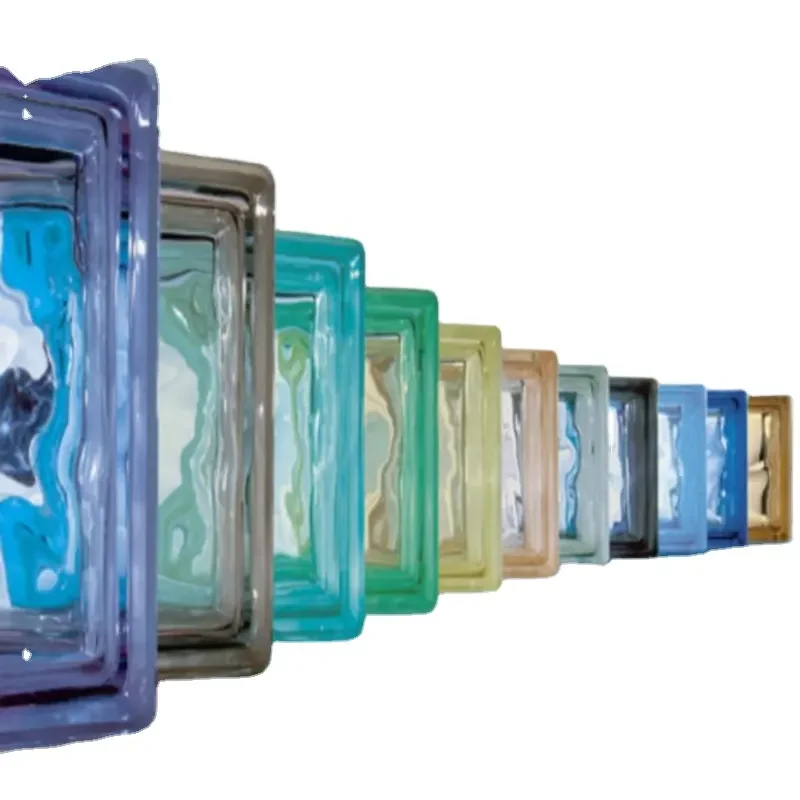 Best Price 190-190-80mm Frosted Color Clear Hollow Glass Brick/Block Blue Green Red Pink for Outdoor Living Room Bathroom