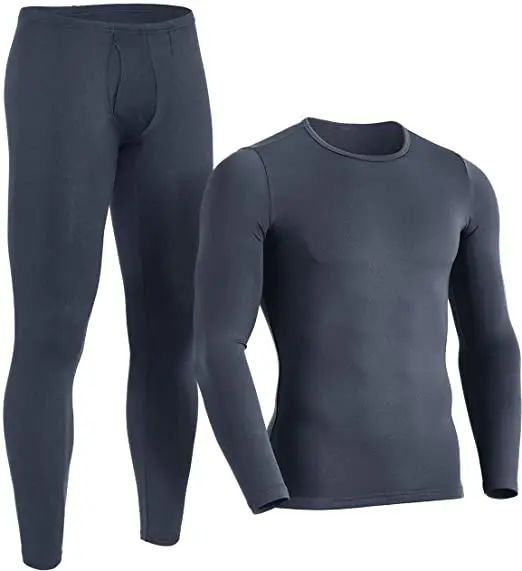 Men's Fleece Base Layer Thermal Top & Bottom Long Underwear Set Winter 