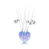 Collana in argento con tre pentagrammi blu