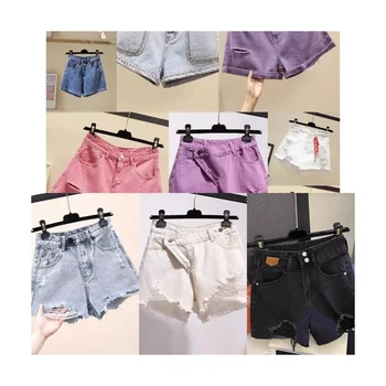 Stylish summer denim Solid Color Shorts for women Fringe casual denim shorts for women