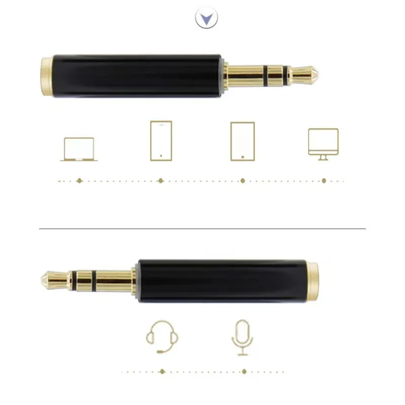 Позолоченные 3,5 мм TRS мужчин и женщин TRRS 3,5 мм 3-полюсный Мужской до 3,5 мм 4-полюсный Автоматический Женский аудио стерео переходник разъема для телефона