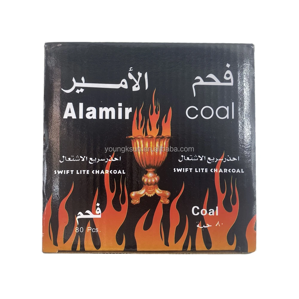 YKS 33mm Al Amir Charcoal Hookah Briquette Bakhoor Coal for Shisha Incense