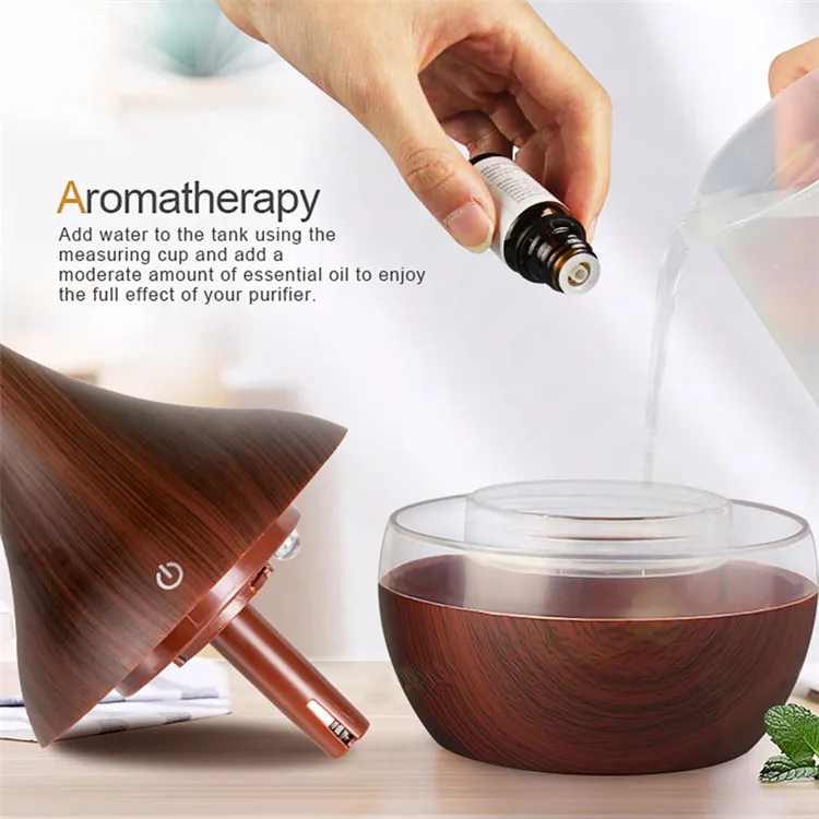 300ml Mini Humidifier Essential Oil Diffuser Aromatherapy Electric Wood Ultrasonic Air Diffuser Cool Mist Maker Air Humidifier