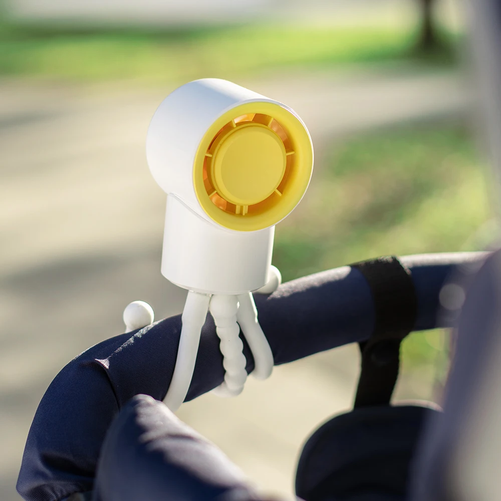 2025 Hot Upgraded Octopus Shape Fan for Baby Stroller Adjustable Direction Tripod Handheld Air Cooling Fan 1200mAh Rechargeable