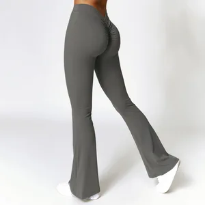 New Hip Lifting Fitness Wide Leg Micro Flared Pants With High Waist and Quick Drying Yoga Pants