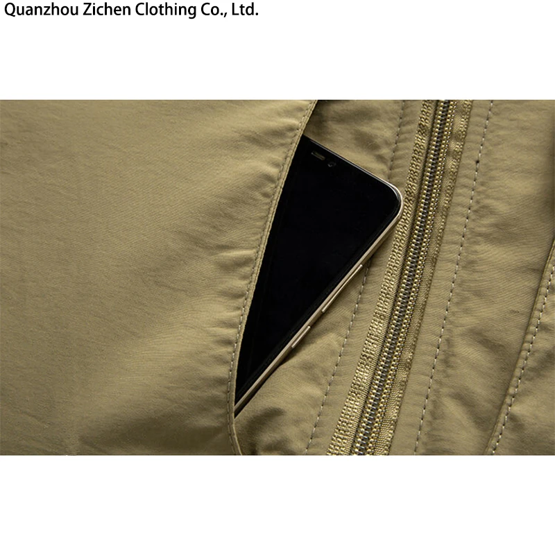 2024 Spring Autumn Outdoor Casual Windproof Baggy Jacket Men Waterproof Detachable Hat Multiple Pocke Pizex Trench_voghion.com