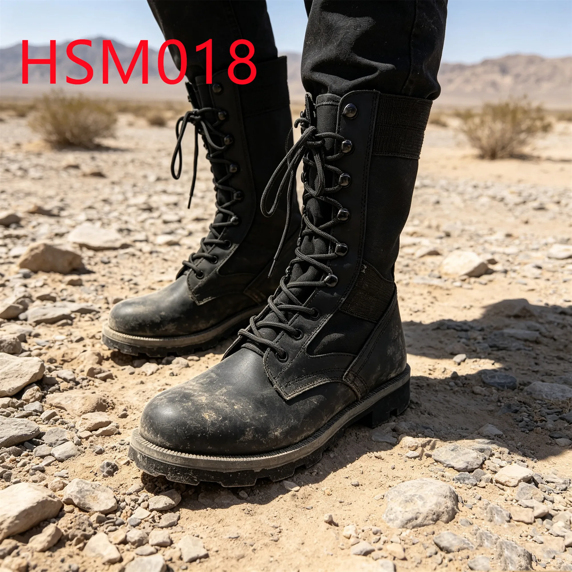 HY,Rescue Camping Charcoal Gray+black Rubber Sole Hua Singh Tactical Boots Quick-release Straps Design 10