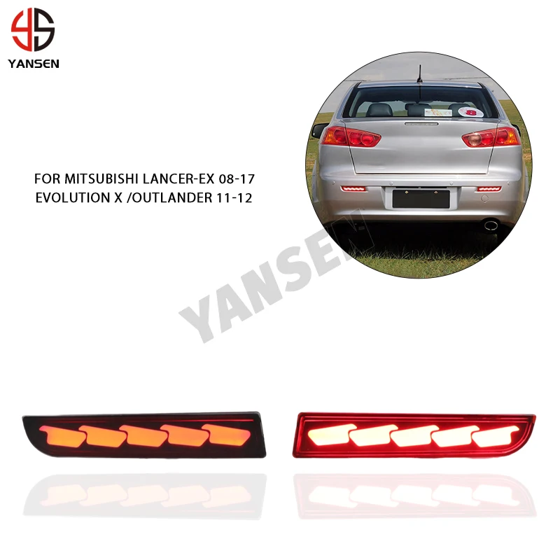 Sportcartuning LED Bumper Reflector Lights For Mitsubishi Lancer/Evo & Outlander – Red Sequential
