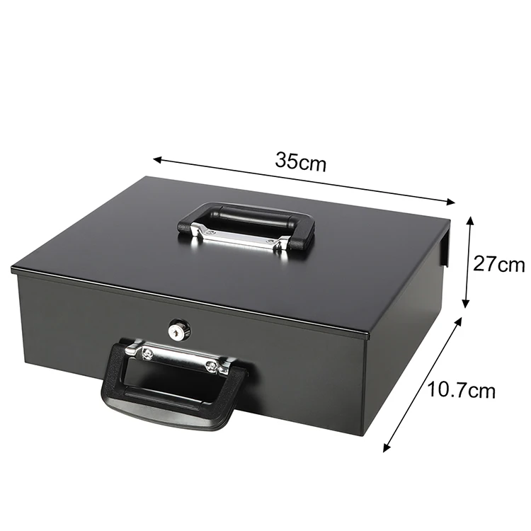 Hot Sale Security Metal Cash Box With PVC Plastic Cash Tray EURO Coin Cash Box