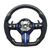 X2 F39+Carbon+Leather+Blue Stitch+Button+Paddle