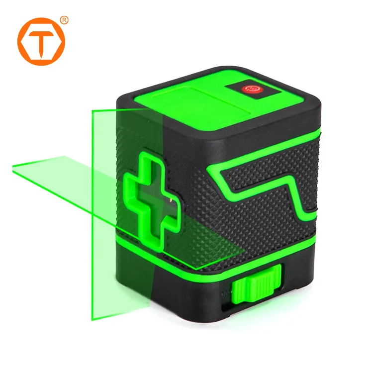 Green Self-Leveling Two Lines Cross Line Laser Level With Adjustable Brightness for Professional Home Building DIY