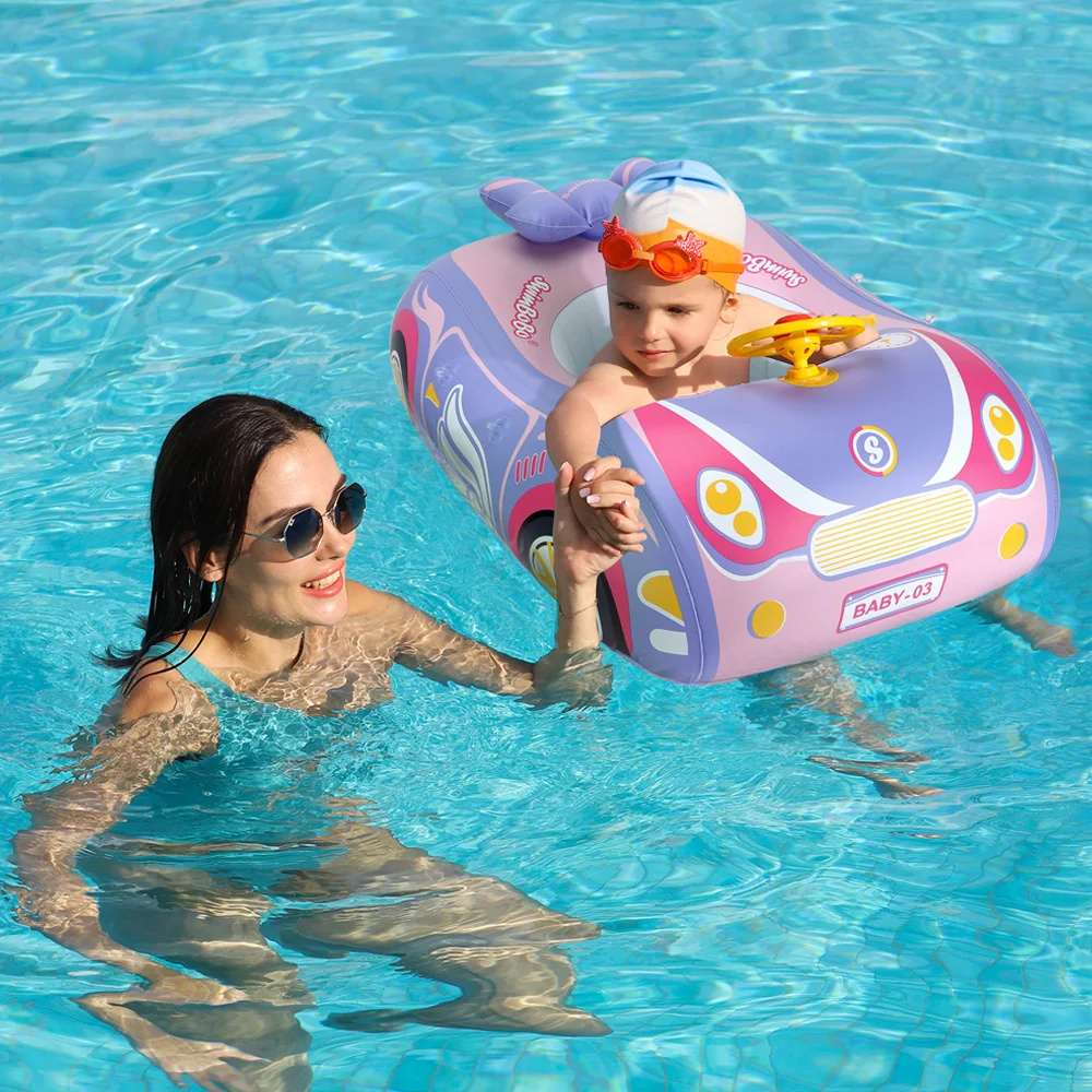 Swimbobo Baby Inflatable Car Swimming Ring Kids Seat Float Floating Child Water Toy Steering Children Swim Pool Floats Rings