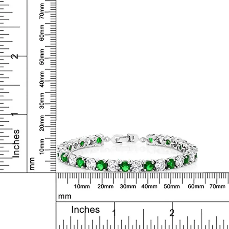 Popular Gem Stone Green Round Cubic Zirconia Women's Tennis Bracelet
