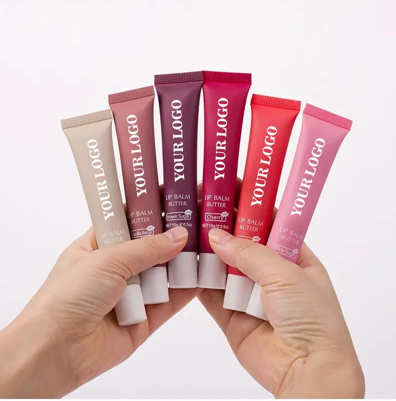 Lip Plumping Private Label Liquid Gloss Cosmetic Makeup Waterproof Lip Oil  6 Colors Lip Balm Butter