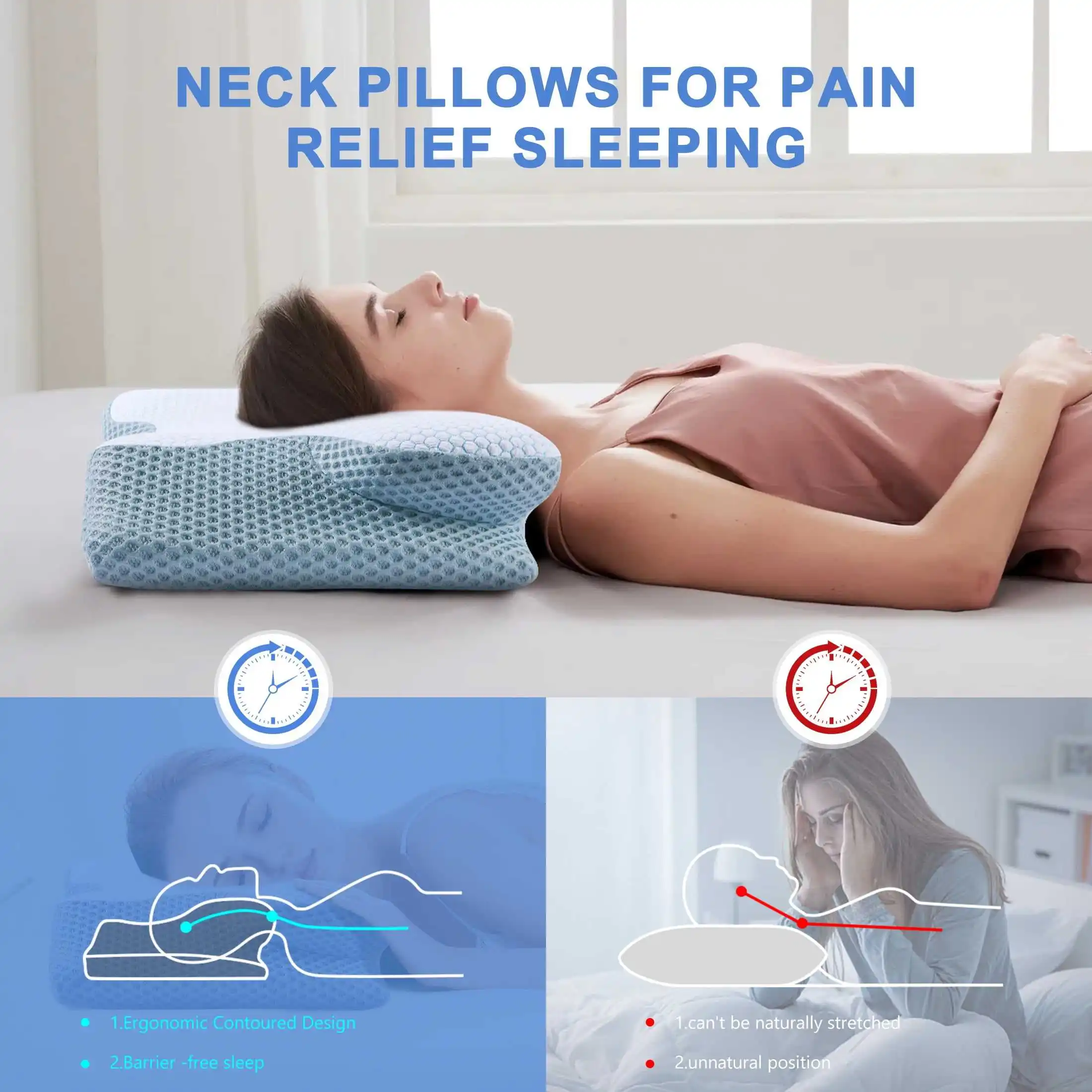 Lianda P094 Best Selling Custom Sleep Orthopedic Pillow Memory Foam Bed Pillow Memory Foam