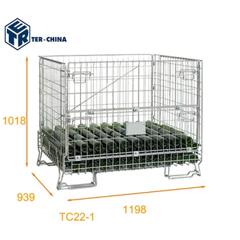 Bordeaux 600 Bottles Medium Duty Galvanized Foldable Wire Mesh Container for Wine & Cargo Storage & Storage Equipment