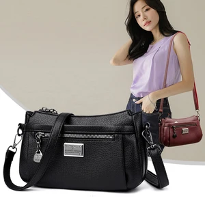 Wholesale New Fashion Ladies PU Leather Handbags High Quality Single Shoulder Bags Simple Style Large Wallet for Women