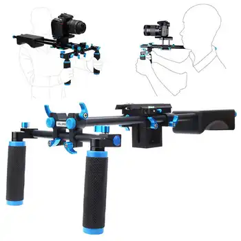 Best Price for YELANGU D2 Portable Filmmaker System DSLR Shoulder Rig With Camera Mount Slider and Dual Handgrip detail image