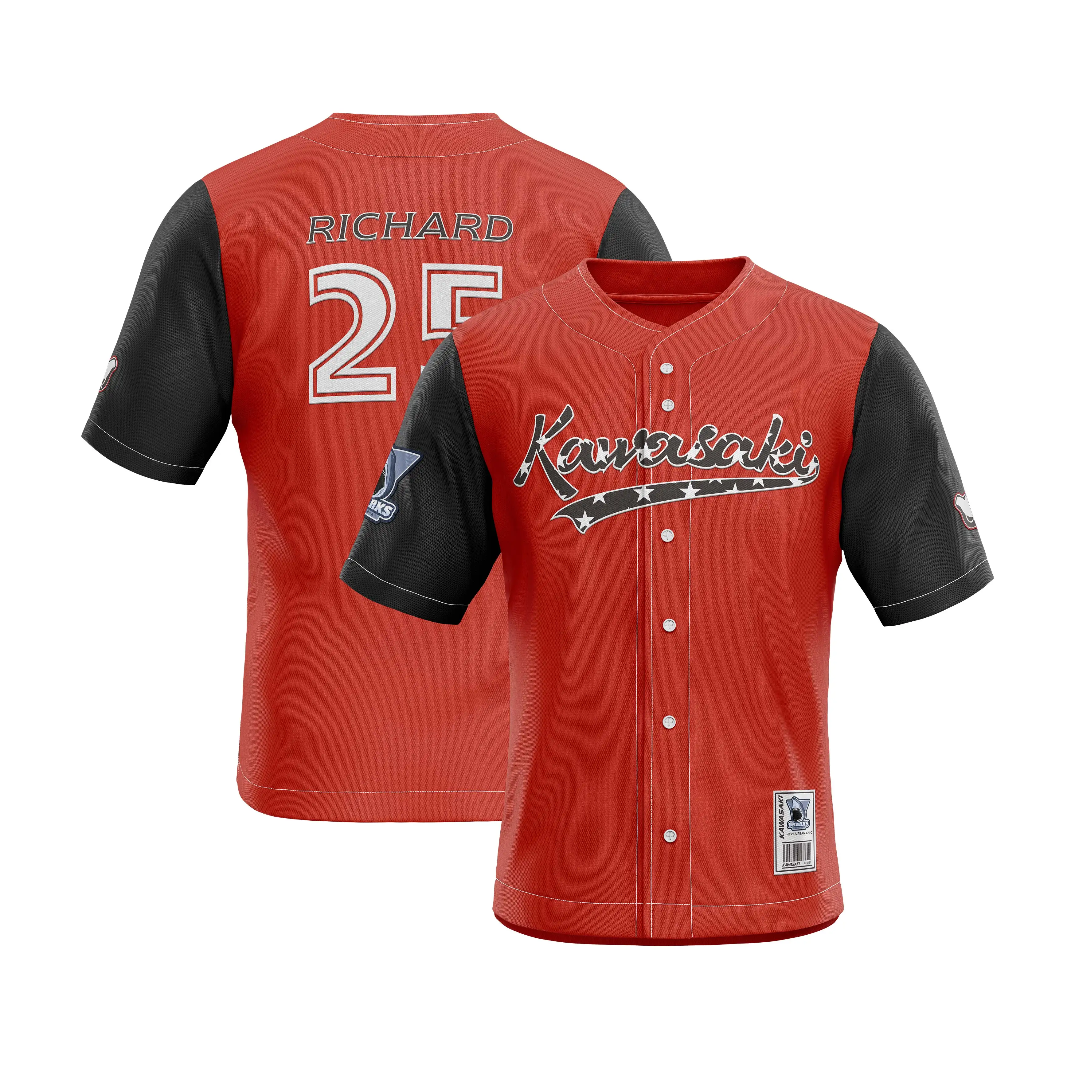 Source OEM factory cheap printed embroidery red baseball uniform