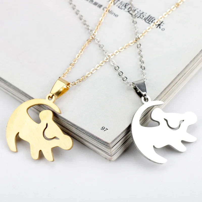 Collier Le Roi Lion Pendentif Simba - Acier, Bijou Fantaisie - Neuf Avec étiquettes