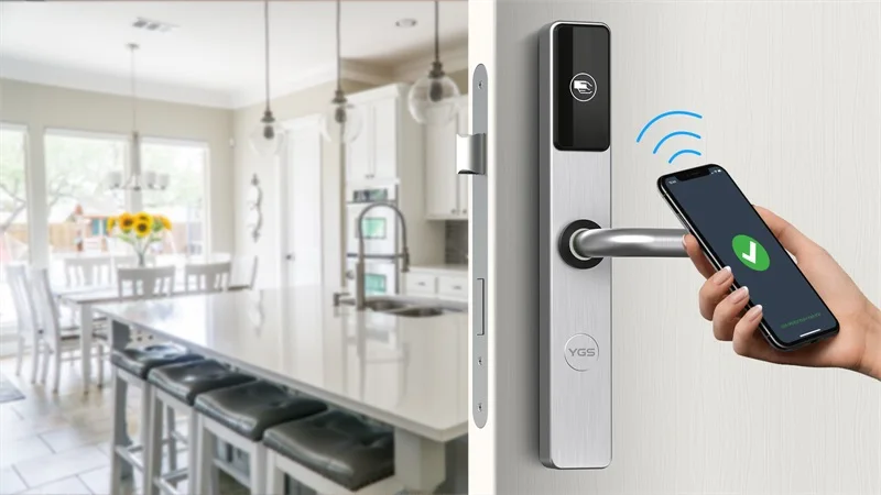 YGS TCP IP Wireless Sliding Door Hotel Room Door Handle Locks Home Apartment Fingerprint App Tuya Door Lock