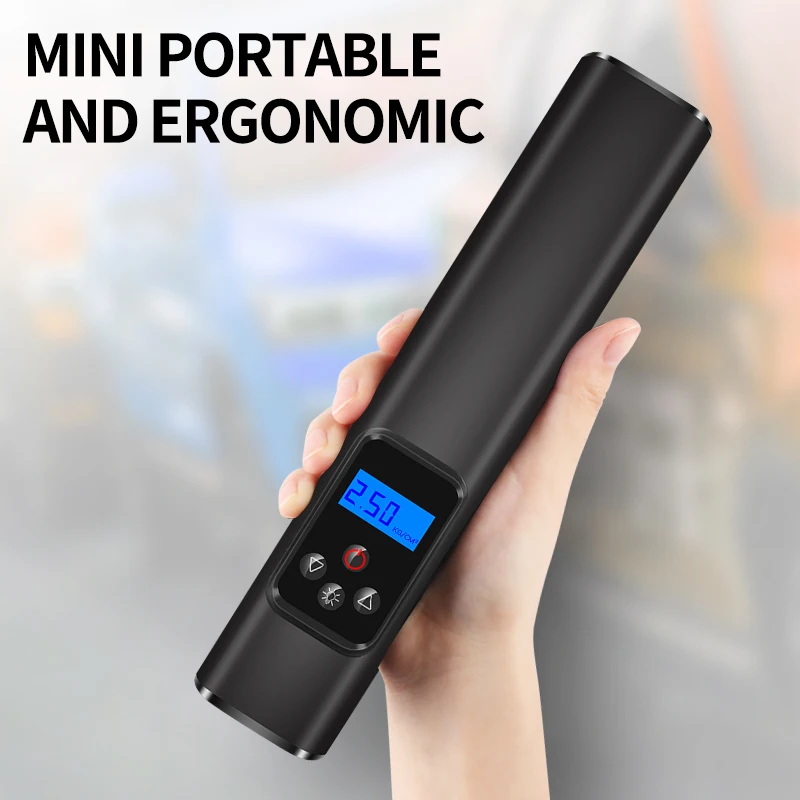 Handheld Mini Smart Air Compressor Pressure Gauges Cordless Tyre Inflator Car Bicycle Motorcycle Rechargeable Portable Air Pump