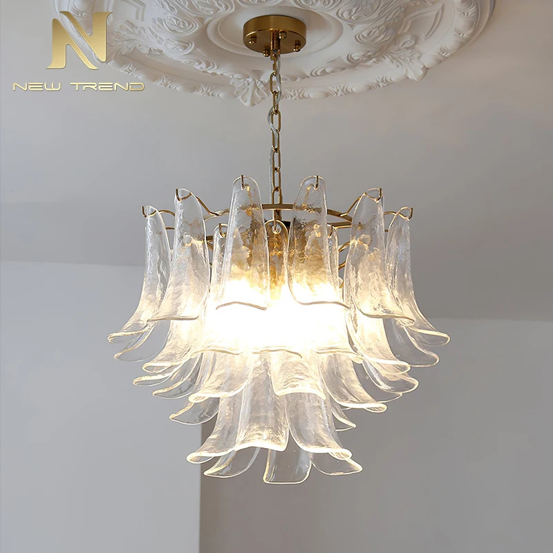 CPL-445 Custom Multi-Color Murano Glass Chandelier | Pink, Blue & Green Glass Tube Pendant Light for Bedroom & Staircase