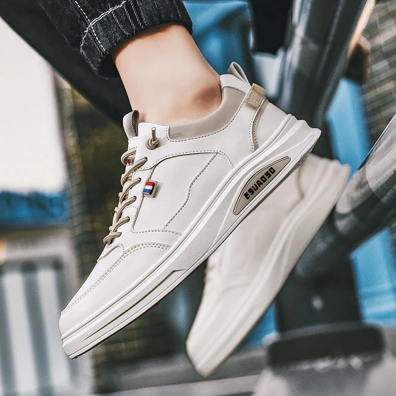 2024 new men's shoes autumn trend men's leather sneakers student trendy sports casual shoes