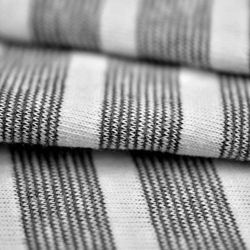 Spring and Summer Cotton Linen Striped Single Jersey Fabric Yarn-dyed in Stock