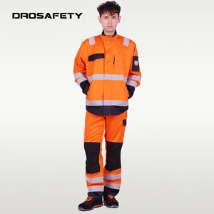 Uniform Oil Gas Road Administration Jacket Pants Flame Retardant Antistatic Work Suits Set for Men Women