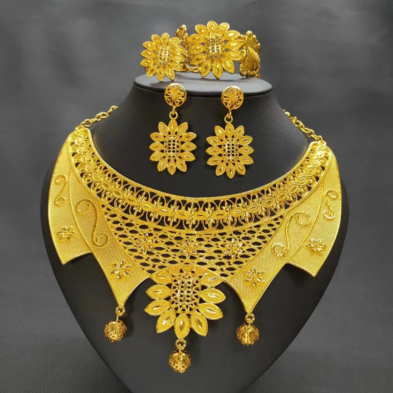 DAIHE卸売高級ウェディング4ピースレディース24Kゴールドメッキインド