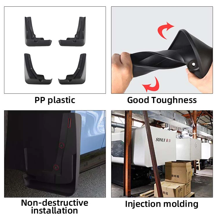 Car Mud Guard PP Plastic Mudguard Car Fenders Splash Guards Mud Flap For BYD Seal Accessories factory