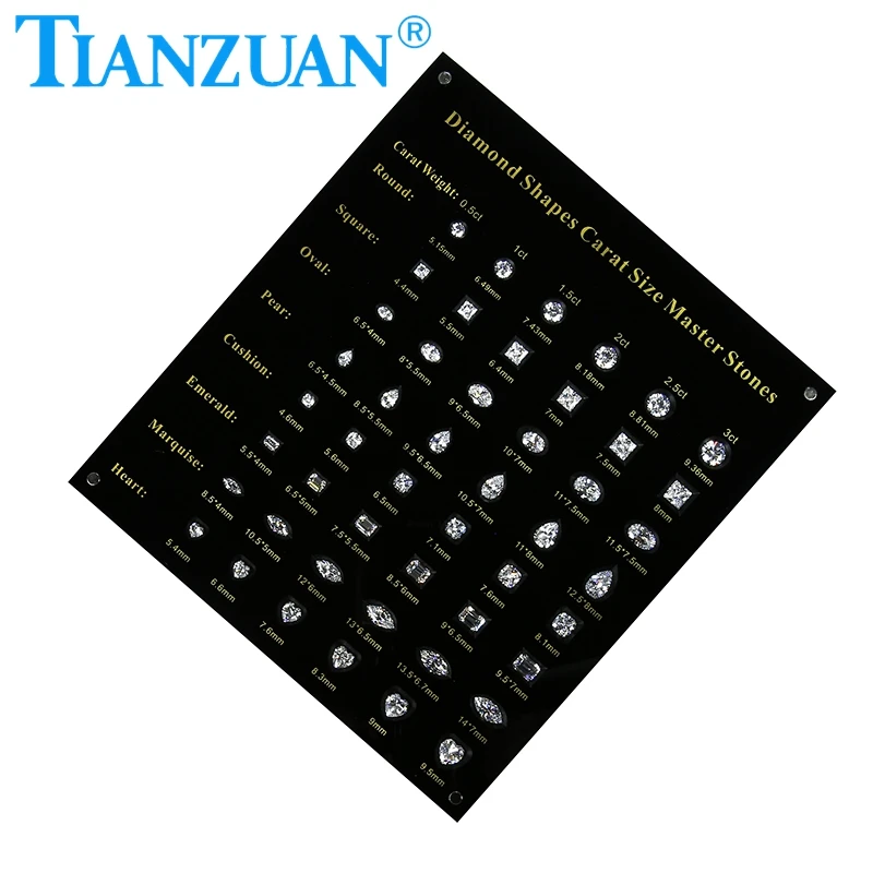 White Cubic Zirconia Diamond 8 Shapes Carat Size Master Stones From 0.5